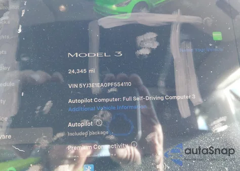 2023 Tesla Model 3 Rear-Wheel Drive z USA, uszkodzony, nr VIN 5YJ3E1EA0PF554110